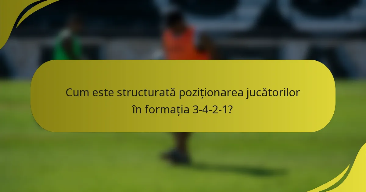 Cum este structurată poziționarea jucătorilor în formația 3-4-2-1?